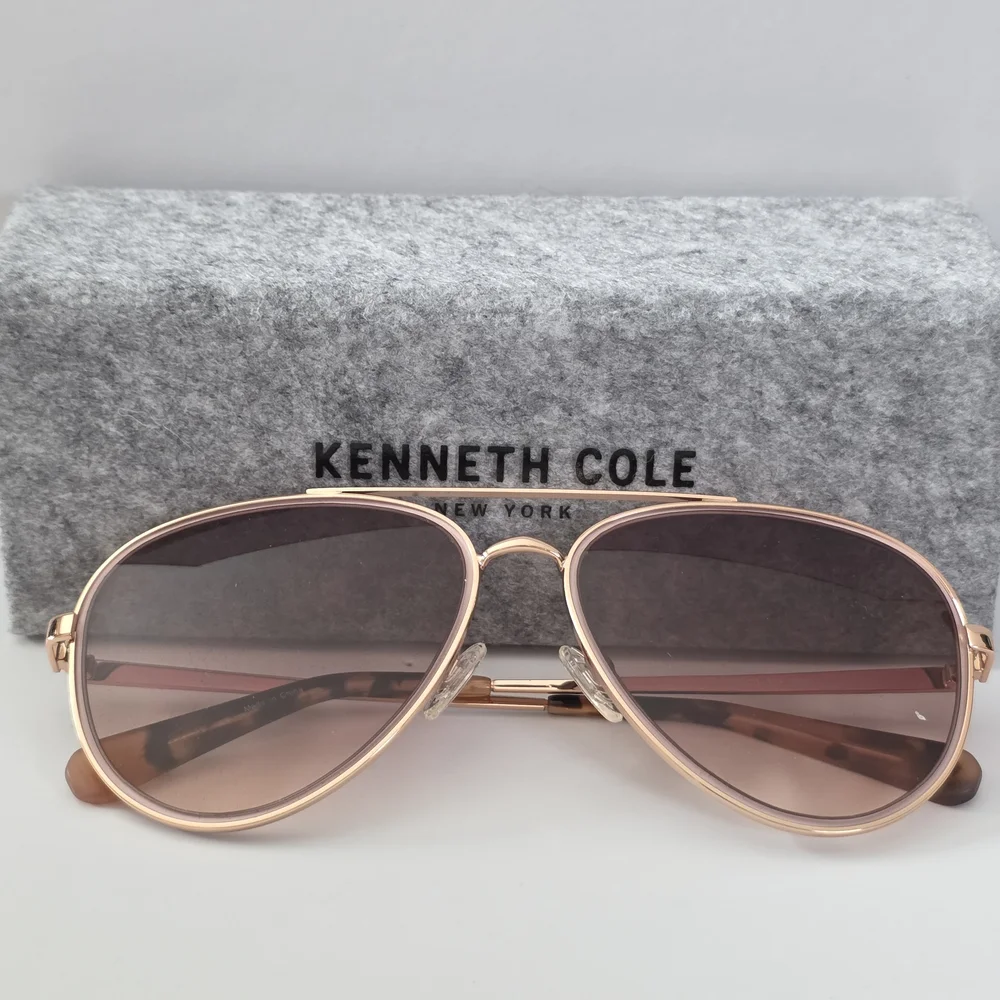 Kenneth Cole Rose Gold Aviator Sunglasses - Picture 4 of 5